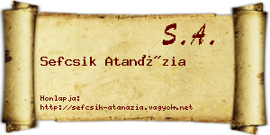 Sefcsik Atanázia névjegykártya